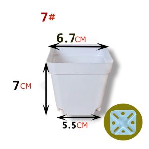 Chậu nhựa vuông cứng đen trắng mini trồng sen đá và xương rồng nhiều size - Lumbley