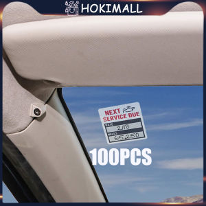 Kartu Stiker Ganti Oli Mobil 100PCS stiker label service Mobil Anti Air Sticker Bengkel