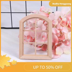 Madha 1:12 Dollhouse Miniature Wooden Arched Window Model Furniture Accessories