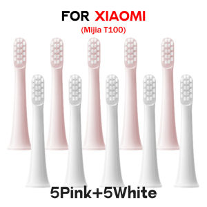 10 unit kepala berus diganti untuk XIAOMI T100 Sonic Electric Toothbrush Soft DuPont Caps Bristle Brush Vacuum Package Nozzles