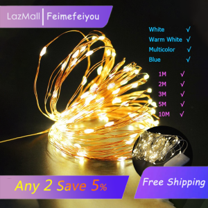 ไฟตกแต่ง LED Strip Light ตกแต่งสำหรับห้องไฟกระพริบไฟ Fairy 10M 5M 1M 2 โหมดไฟกระพริบคงที่สำหรับ Home Holiday PARTY งานแต่งงานตกแต่งคริสต์มาส
