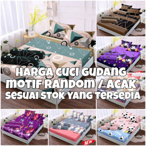 Best Seller ( TERMURAH ) SPREI SAJA Tanpa Bantal Guling Motif Karakter Viral Kuromi Ukuran No 1 King 180x200 No 2 Queen 160x200 No 3 Single 120x200