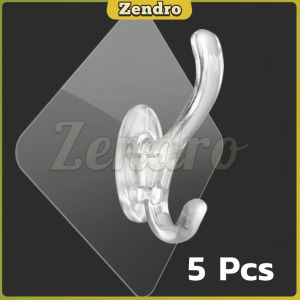 ZEO Transparent Wall Hooks Hangers Self Adhesive Door Wall Hangers Kitchen Bathroom Organizer Holder