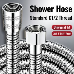 Shower Bidet Hose Stainless Steel Flexible Handheld Bathroom Sprayer Tube G1/2 Universal Anti-Explosion Water Pipe