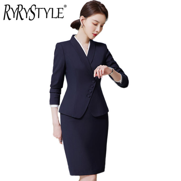 RYRYSTYLE Dresses Women New Style 2024 Flight Attendant Professional Suit,  Suit, Formal Attire, Temperament Suit, Skirt, OL Work Suit, Goddess Style,  Temperament, High-End College Student 8069 | Lazada PH