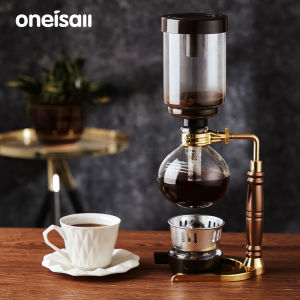 ONEISALL Syphon Siphon Coffee Maker Vacuum Brewer Coffee Kettle Pot Set Filter Brewing Method
