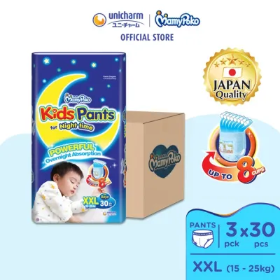Mamypoko Kids Pants Premium Baby Diapers [BOY] XXL30 (3 Packs) (15 - 25kg)