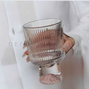 L055 Combo 2 Cốc Thủy Tinh Tipsy Chân Cao Độc Đáo – Ly Rượu Vang Ly Cà Phê Ly Uống Nước Sang Trọng Decor Bar & Tiệc