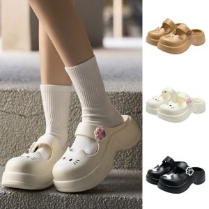 NOVAWEAR Cute Platform Slippers Women Cat Paw Closed Toe Women Shoes Kawaii Anti-slip Cartoon Capybara Slippers Women