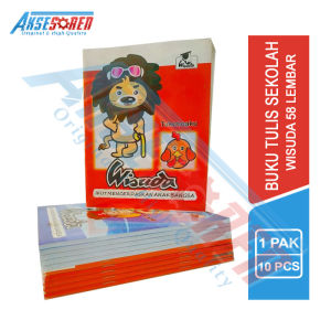 Aksesoren Buku Tulis Sekolah Wisuda [Isi 58 Lembar/ 10 Buku] / Write Book A5 1 Pack / ATK ALat Tulis Sekolah / Buku Kwarto 1 Pak