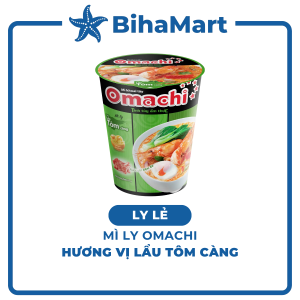 [LY LẺ] -  MASAN - Mì ly Omachi (KHÔNG THỊT) vị Tôm Chua Cay (66g/ly)  - Mì ly ăn liền không thịt Omachi Mì ly dinh dưỡng khoai tây Omachi Mì ly healthy không chiên Omachi