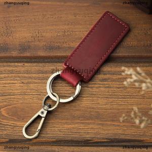 [COD] zhangyuqing Genuine Leather Retro Cowhide Keychain Metal Lobster Clasp Pendant Fashion Personalized Anti-lost Car Keyring Keyholder
