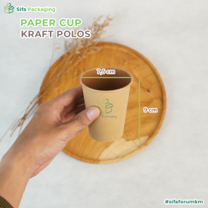 Paper Cup 8 Oz Gelas Kertas Kraft Kopi Teh Polos Motif Hot Cold Tea Tahan Panas Isi 50 Pcs