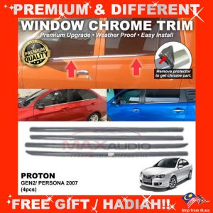 Window Chrome Trim PROTON GEN2/ PERSONA 2007 (4pcs) Car Door Seal Moulding Line Lining Sticker Strip