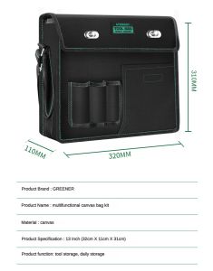 GREENER Shoulder Tool Bag - Tas Perkakas Alat Tukang Waterproof Kuat