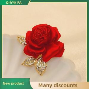 READY STOCK✨ Temperament Red Rose Brooch High-end Suit Accessories Pins Design Brooches