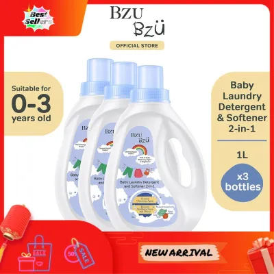 ⭐READY STOCK⭐ BZU BZU Baby Laundry Detergent and Softener (1L x 3)
