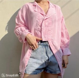 Posy atasan wanita Bona blouse stripe Hoppy Kemeja stripe wanita motif salur
