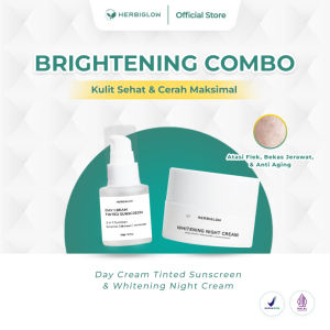 BUNDLING WHITEGLOW DAY CREAM AND NIGHT CREAM( BPOM ) - HERBIGLOW BRIGHTENING AND ACNE CREAM