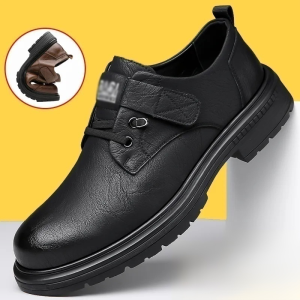 Mens Workwear Casual Leather Shoes Breathable Retro Business Loafers Sneakers Slip-On
