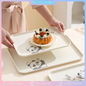 1PC Multifunctional Food Serving Tray Plastic Rectangle Storage Tray Cute Snack Dessert Fruit Tray Tea Tray For Kitchen