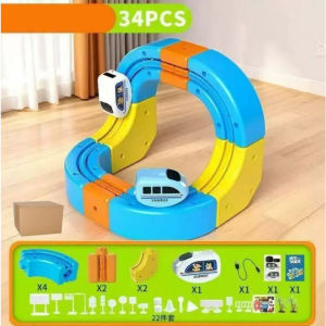 Ready Stock DIY Floating Track Tiles & Track Car Set STEM Blocks Toys for Kids Educational Electric Track Train Toy main