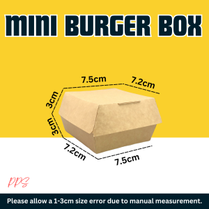 50pcs Plain Kraft Burger Box Small/Medium/Large Hamburger Box Burger Hotdog Sandwich Box Packaging Take Out