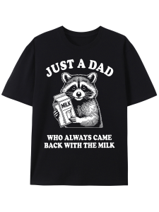 Funny Raccoon Graphic Dad T-Shirt - Comfortable Humorous Cotton Fathers Day Gift For Men Relaxed Fit Casual Wear