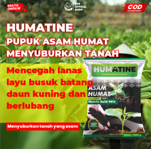 Pupuk Organik Asam HUmat Pembenah Tanah Murni 99% Humatine Pencegah Penyakit Daun Tembakau 1Kg