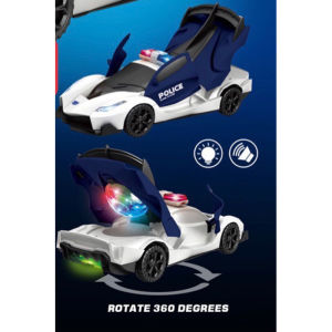 Xe Cảnh Sát Pin Di ChuyểnCó thể mở cánh cửa và cốp Quay Vòng Theo Nhạc Cùng Hiệu Ứng Đèn Nhấp Nháy