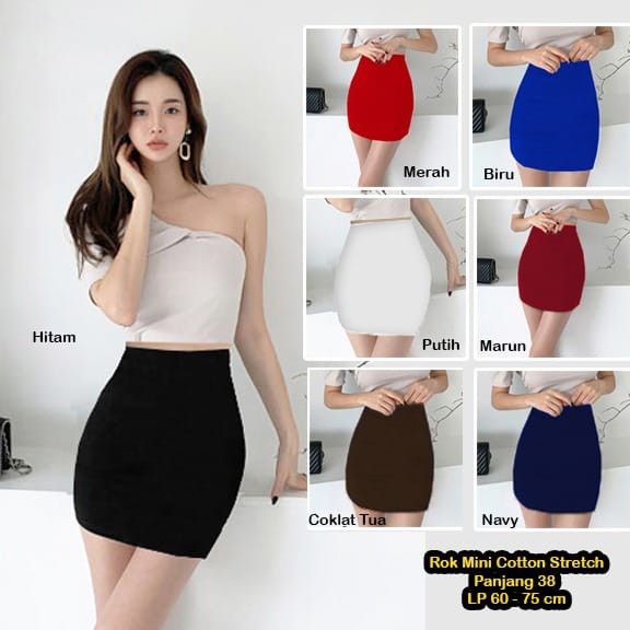 rok mini scuba rok span fashion rok kantoran pendek rok