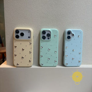 For iPhone 17 Pro Max Case TPU Butterfly Crystal Phone Case For 16 15 14 13 Cover Aesthetic Korean Cute