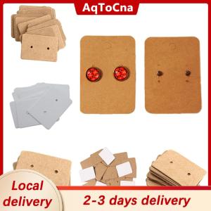[COD] AqToCna Ship within 24 hours 100pcs Professional Type Earring Ear Studs Holder Display Hang Kraft Cards Paper