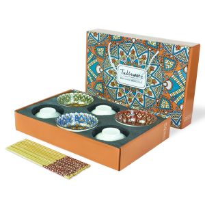 Mangkok set Hadiah Festival Musim Semi Hadiah Pernikahan Mangkok Souvenir Bohemian Style /premium peralatan makan/hampers pernikahan