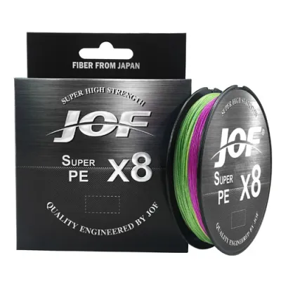 JOF X8 150M 300M 500M / 546YDS Braided Fishing Lines 8 Weaves 15-100LB Smooth PE Multifilament Line for Sea Fishing