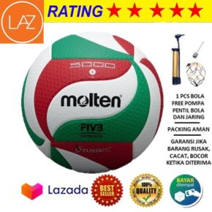 BEST SELLER ! Bola Voli Volly MOLTEN V5M 5000 Free Pompa Pentil dan Jaring - Bola Volly Molten - VOLI MOLTEN 4500 - Volley Molten OFFICIAL MURAH - Bola Voli Original - Bola Voli Murah