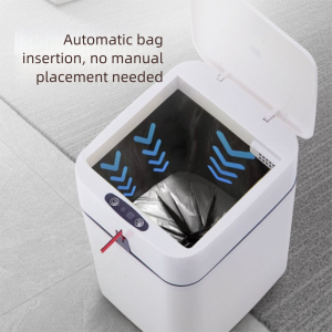 Silent Cover JOYBOOS 12L Dustbin Auto Suction Motion Sensor Smart Trash Can for Office Bedroom Living Room