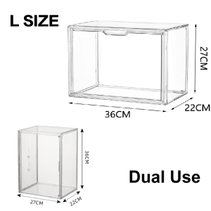 Clear Acrylic Display Box for POPMART Dustproof Design for Labubu Zimomo Collectibles - Removeable Shelves