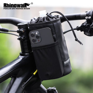 Rhinowalk Bicycle Water Cup Bag For Brompton and 3Sixty Thermal Portable Bike Water Bottle Carrying Bag Front Frame Handlebar Bag Bicycle Accessories Outdoor Sports For Mountain Road Travel Bicycle