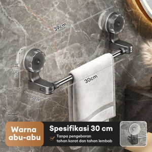 Gantungan handuk lipat stainless steel 304 Penyimpanan Cangkir Hisap Rak Kamar Mandi Pemasangan Tanpa Bor