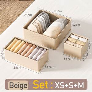 3Pcs Non-woven storage box for underwear organizer Open drawer organization folding storage box