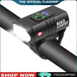 【New Arrival】 LED Bicycle Front Light Aluminum Alloy with Tail Light Outdoor Bike Headlight IP44 Waterproof Riding Safety Accessories