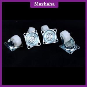 Mazhaha 4pcs 10kg Universal Swivel Casters 1 Wheels Castor White PP Nylon Roller Wheel