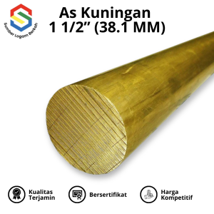 As kuningan 1 1/2" (38.1 mm) brass round bar