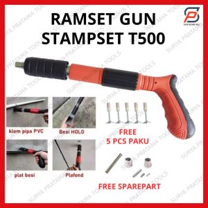 Ramset Gun Alat Paku Tembak Beton Stampset T500 Nail Gun 7.3mm Baja Dinding Semen