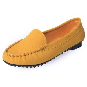 2025 New Fashion Round-Toe Slip-On Flat Casual Large Size WomenS Shallow Suede Shoes