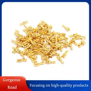 [Gorgeous] Hot Sale ขั้วต่อสายขั้วขั้วต่อสายไฟสำหรับรถยนต์ลำโพงทองเหลืองสีทองขนาด4.8มม. จำนวน100ชิ้น