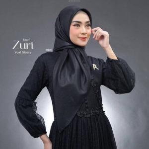 Hijab Jilbab Segi Empat Arrafi Terbaru Zuri Scarf Voal Glossy Cocok untuk Kondangan COD