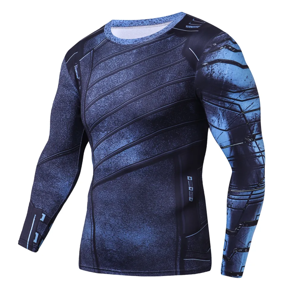 Marvel Super Hero Casual Long Sleeve Men T-shirt Sportswear Skinny