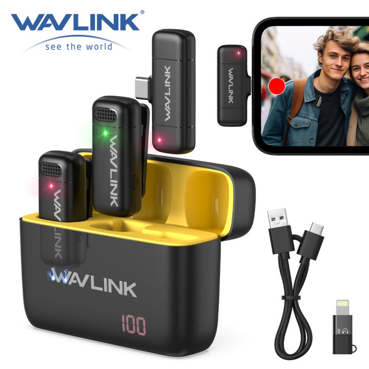 2 In 1 Wireless Lavalier Microphone - Noise Canceling For IPhone Android